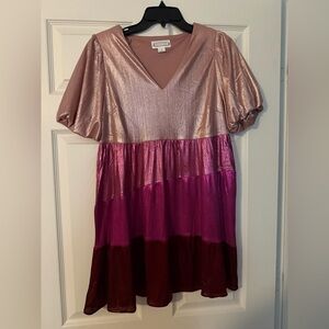 LoveRiche Shimmering Pink Dress